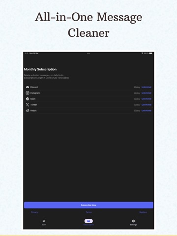 Unpost: Bulk Delete Messages iPad screenshot