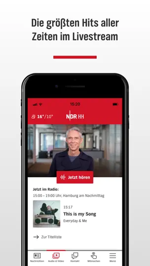 Screenshot von NDR Hamburg auf dem iPhone 5