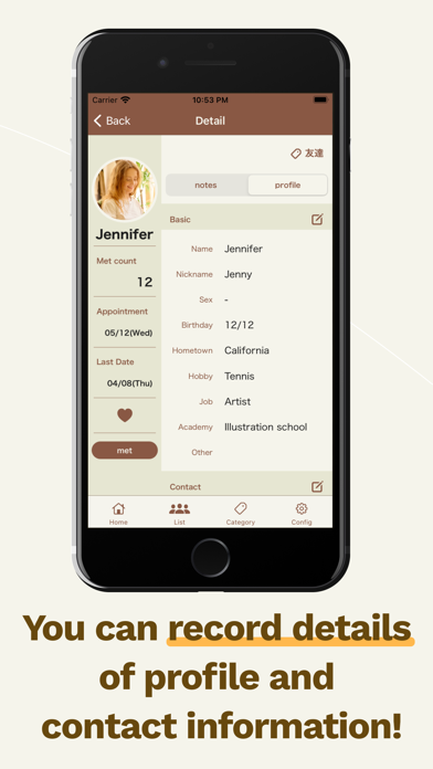 FriendList: birthday & profile Screenshot