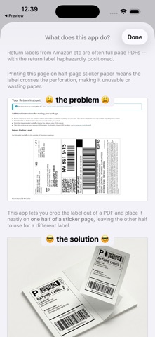 Half-Page Label Printer iPhone screenshot
