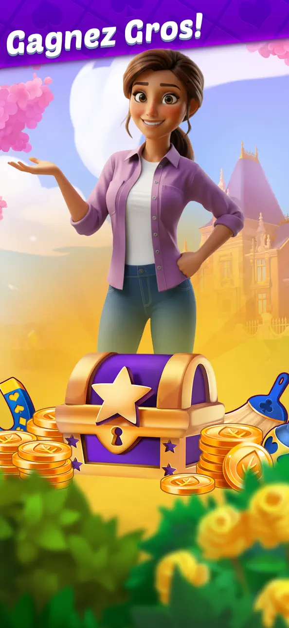 Solitaire Story: Ava's Manor iOS Mod IPA screenshot 5 - iOS game interface