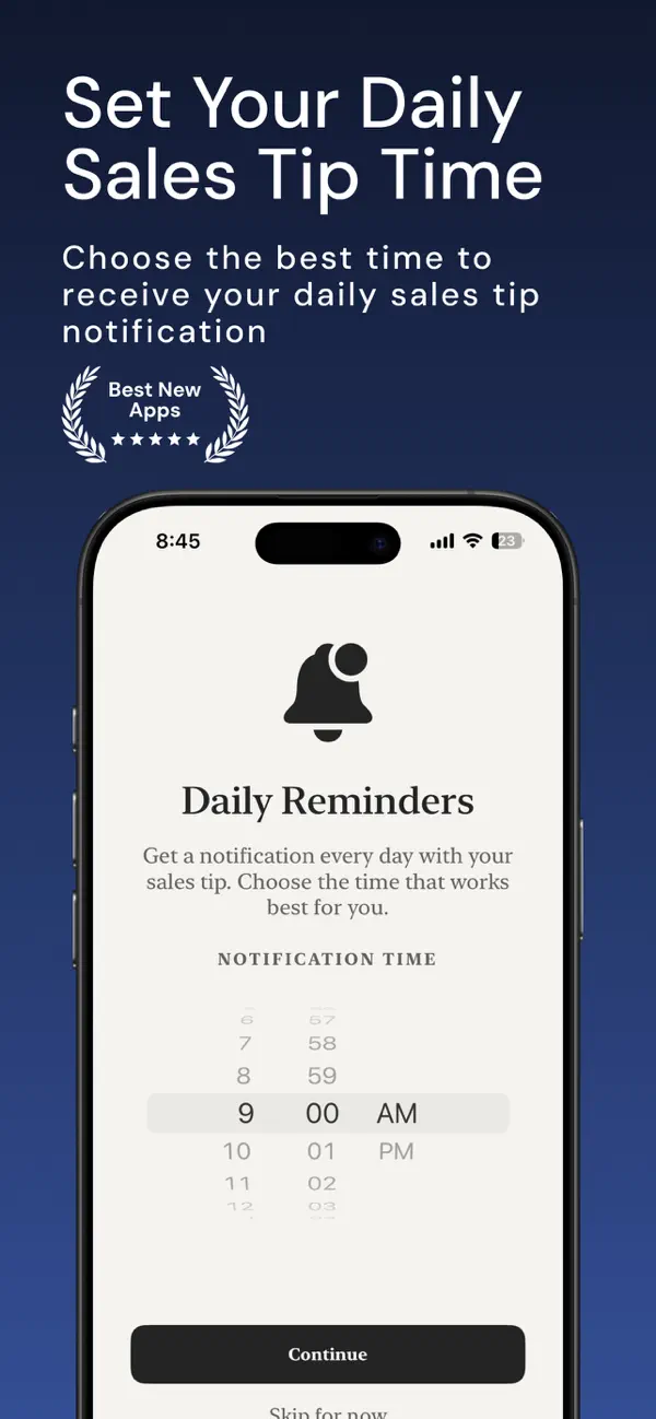 Daily Sales Tips & Motivation iOS app screenshot showing feature 3