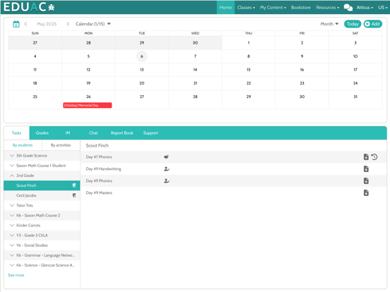EDUAC Web app screenshot 2