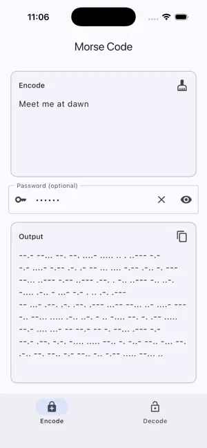 Morse Code with Password screenshot 1