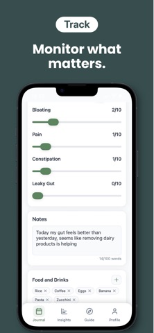 Gut Health Tracker - MyGut iPhone screenshot