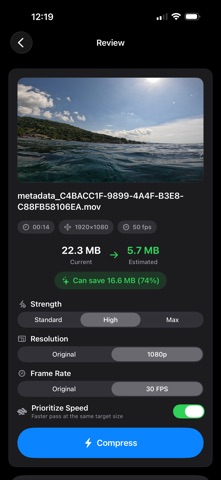 Video Compressor: HEVC Shrink Screenshot 2 of 3