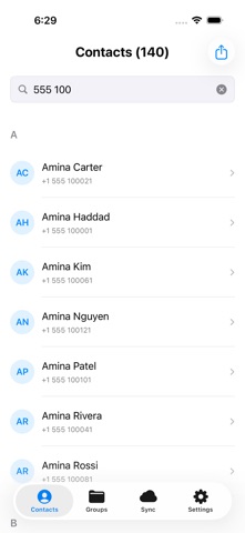 Cloude - Contacts Backup iPhone screenshot