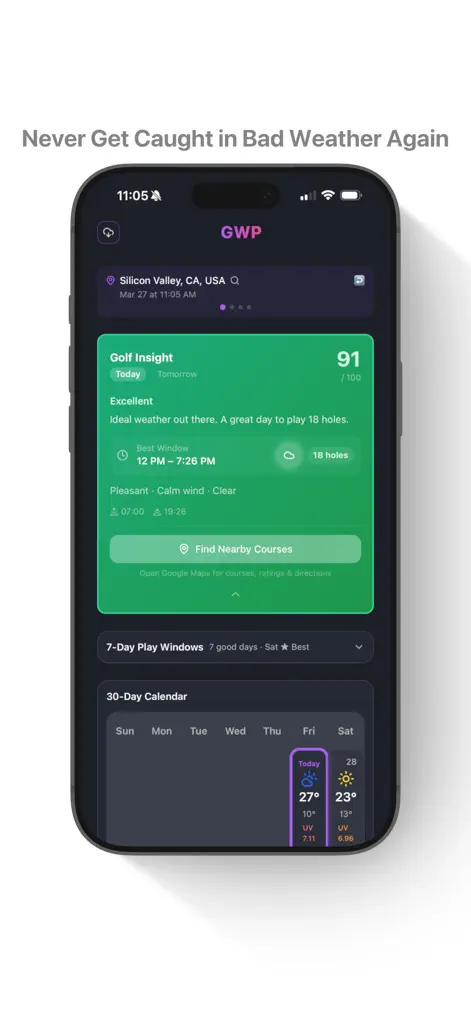 Golf Weather Pro - Weather App | MWM