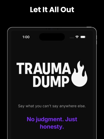 Trauma Dump: AI Therapy iPad screenshot