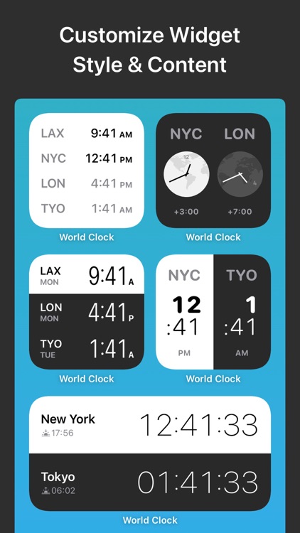 World Clock Time Zone Widgets