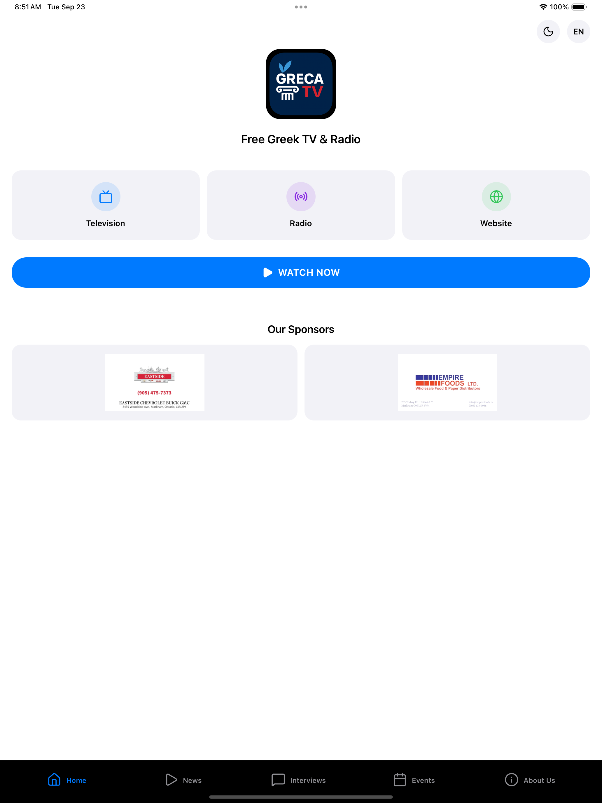 GrecaTV Mobile App
