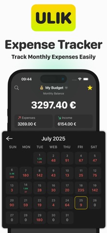 Monthly Expenses Tracker: Ulik iPhone screenshot