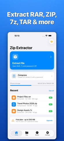 Zip Extractor: RAR, 7z, TAR Screenshot 1 of 5