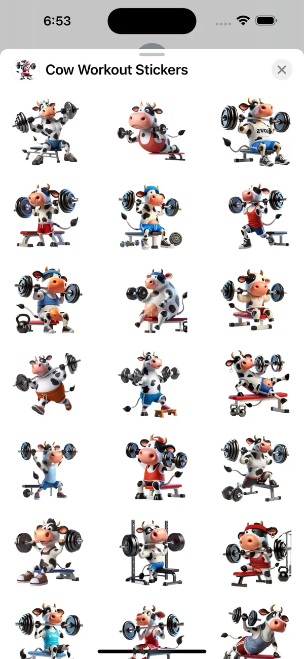 Screenshot #1 pour Cow Workout Stickers