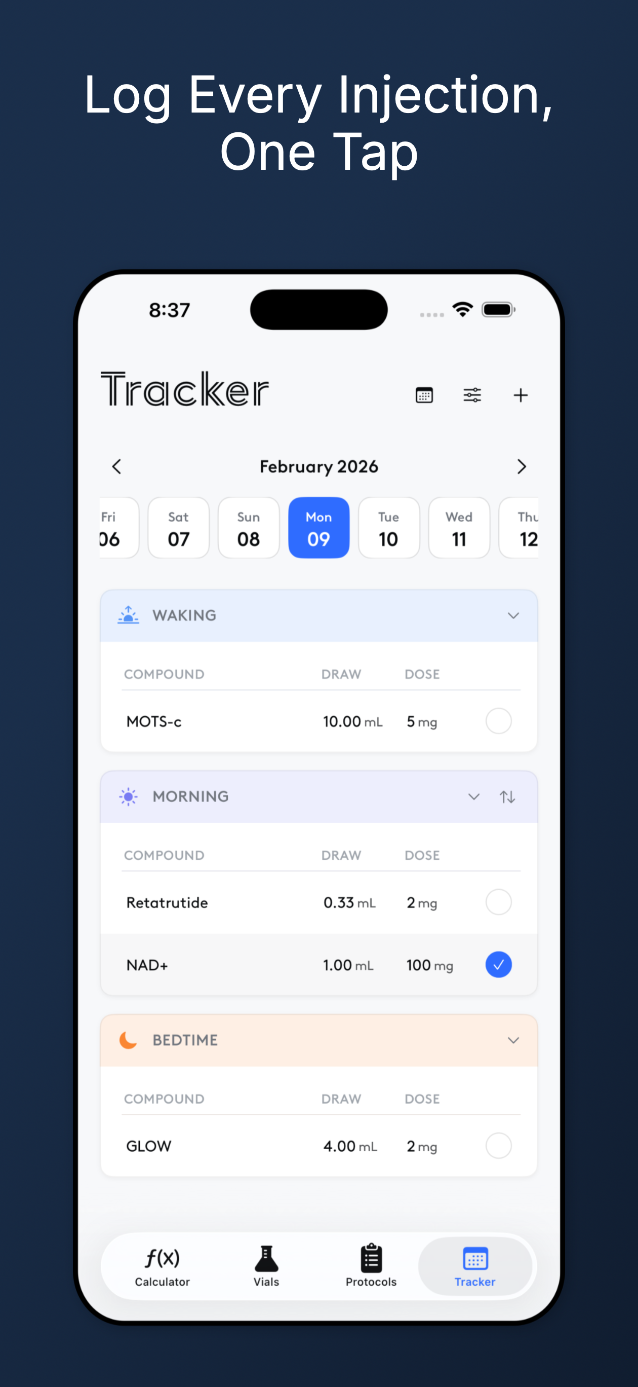 PeptideFox - Peptide Tracker screenshot 2