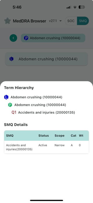 MedDRA Browser Screenshot 1 of 7