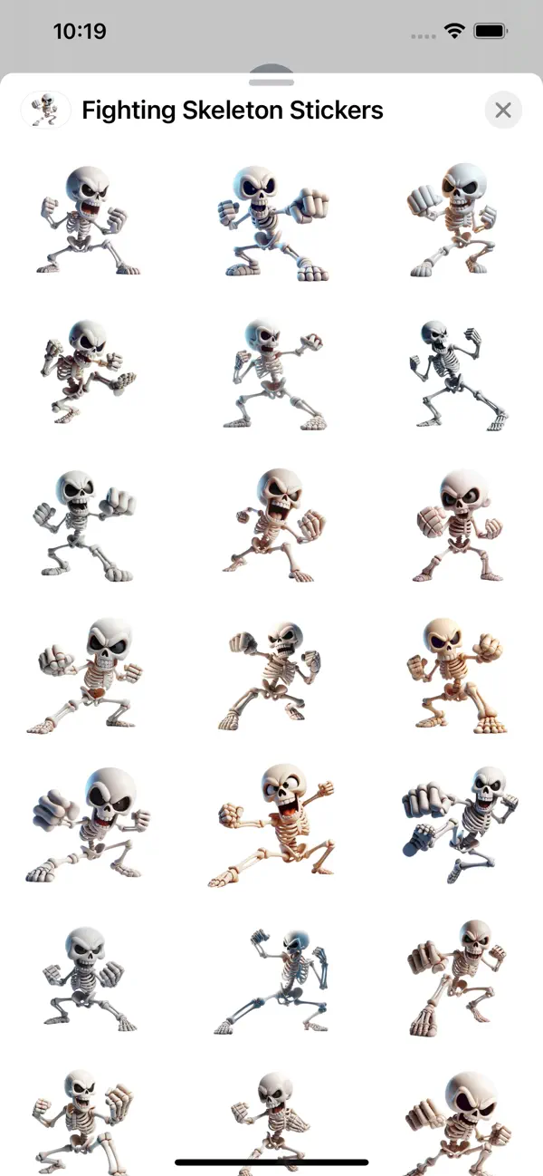 Screenshot #1 pour Fighting Skeleton Stickers