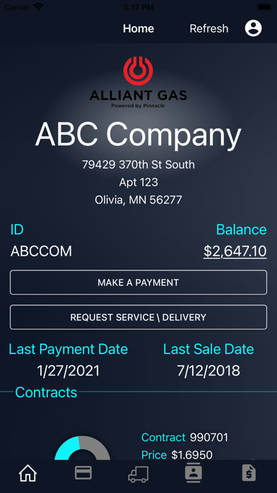 Alliant Gas Customer Portal Screenshot