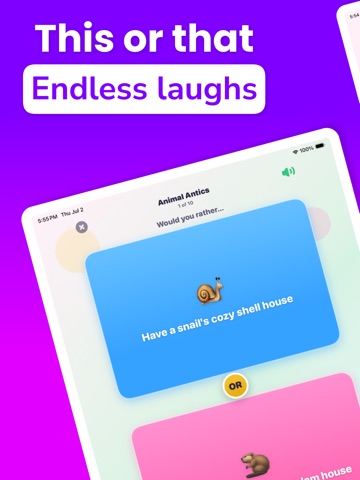Would You Rather Kids iPad screenshot