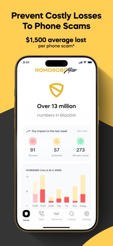 Nomorobo Max Spam Call Blocker iPhone screenshot