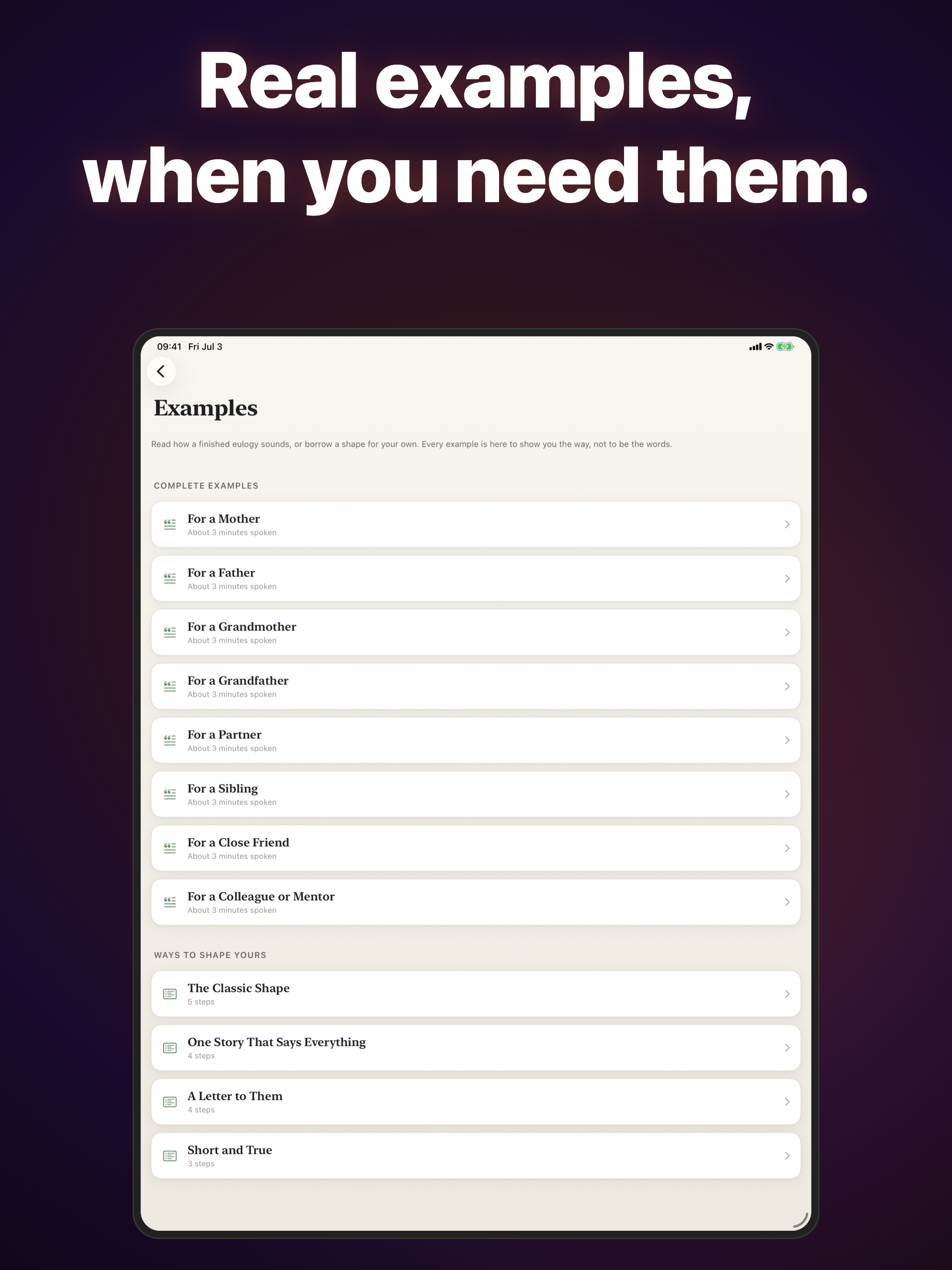 Eulogia: Eulogy Speech Writer screenshot 10