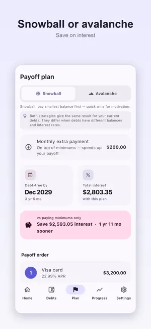 Debt Payoff Planner: Snowball screenshot 2
