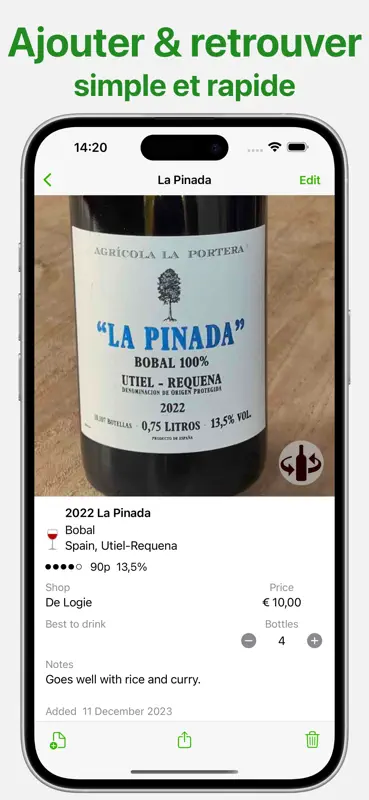 Vin notes - Wines V2 screenshot 1 of 6