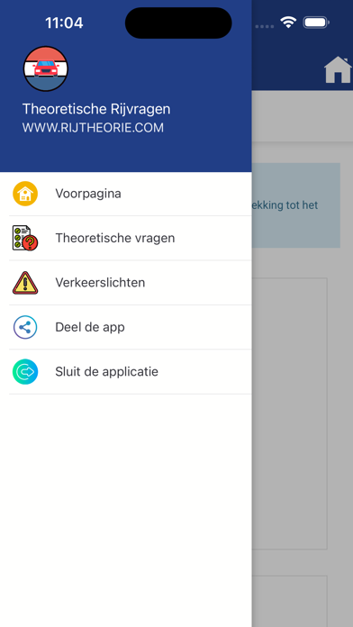 Theoretische rijbewijs vragen Screenshot