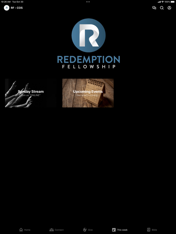 Redemption Fellowship COS iPad screenshot