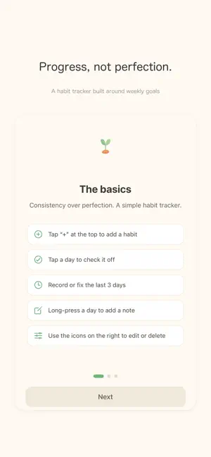 Simple Weekly Habit Tracker screenshot 1