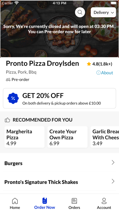 Pronto Pizza Droylsden Screenshot