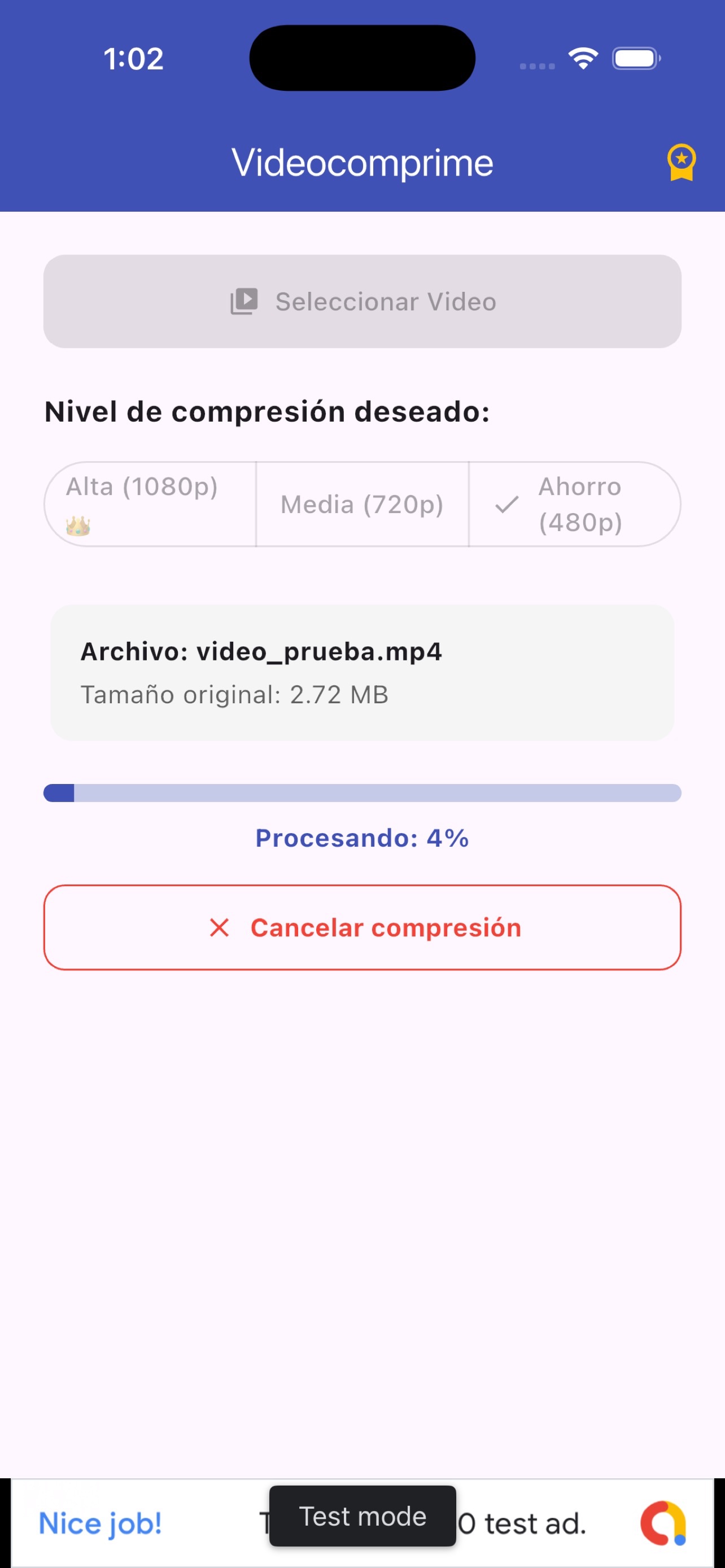 Screenshot 3 of Videocomprime