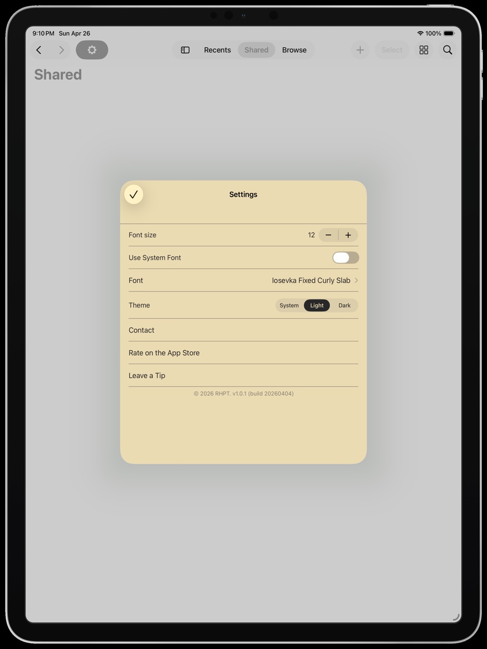 iPad screenshot