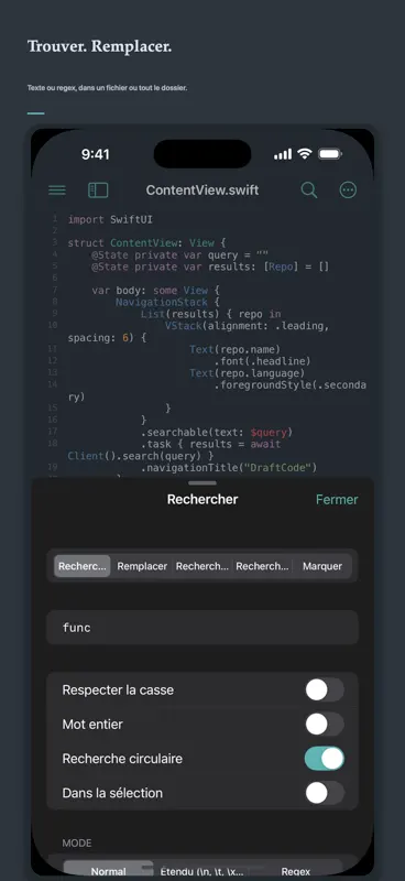 DraftCode : éditeur code texte screenshot 3 of 8