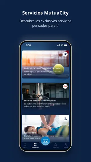 Captura de pantalla de MutuaCity en iPhone 4