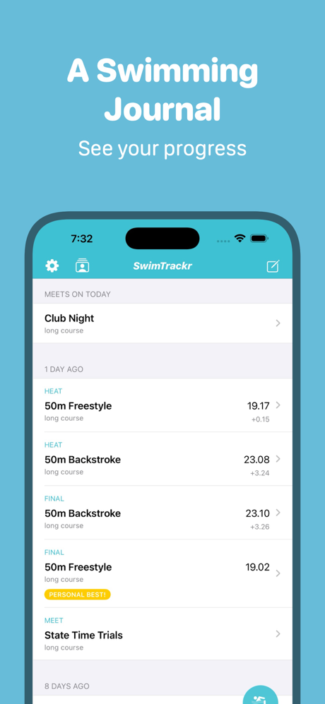 SwimTrackr screenshot 1