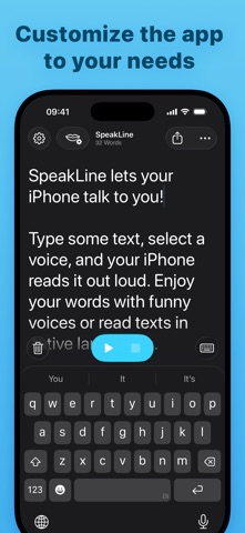 SpeakLine – Text to Speech iPhone screenshot