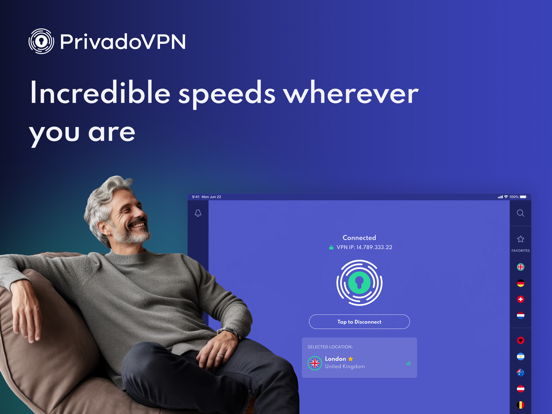 PrivadoVPN Fast VPN and Proxy iPad screenshot 9 - Utilities app