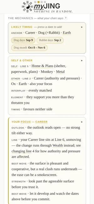 myJING • I Ching 6 Lines BaZi screenshot 3