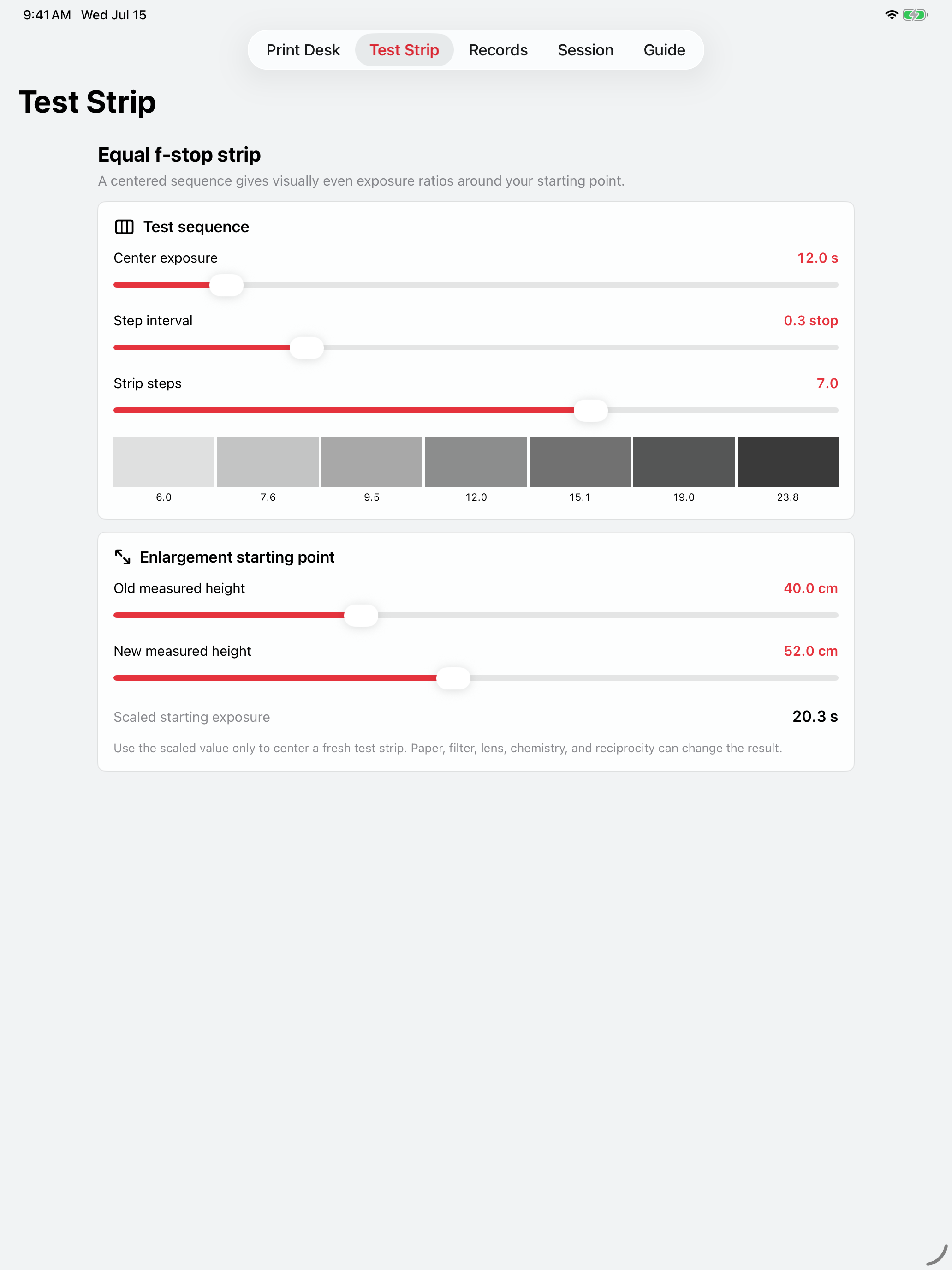 Halidestep: Darkroom Log iPad screenshot 2 of 2