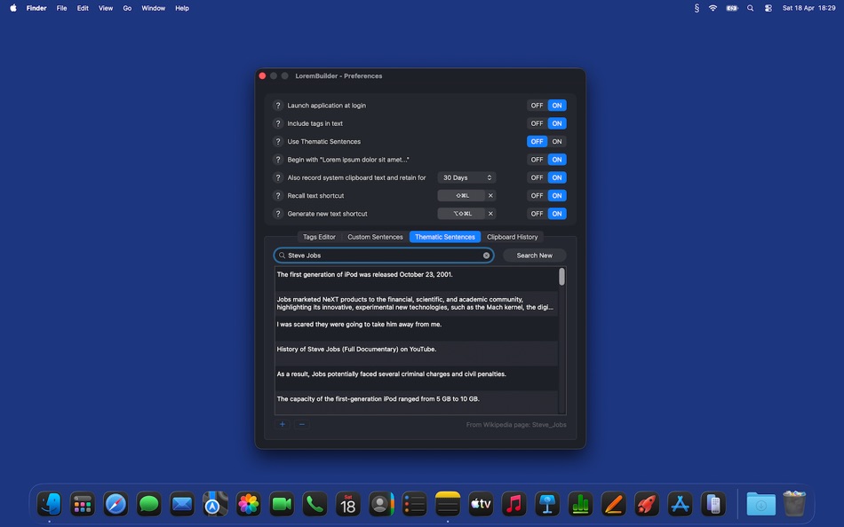 #5. LoremBuilder (macOS) โดย: Valerio Criscimanna