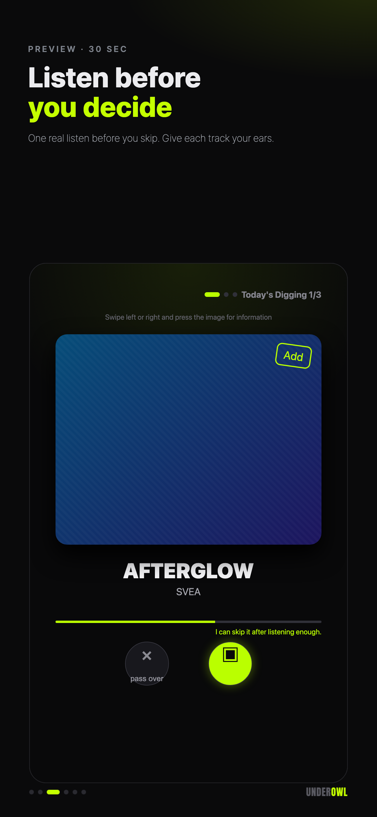 UnderOwl: Dig Music Discovery screenshot 2