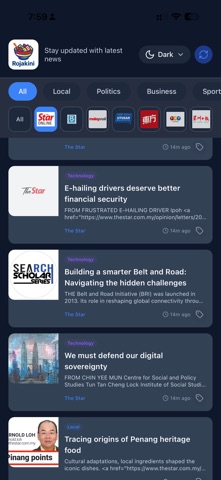 Rojakini - Malaysian Headlines screenshot