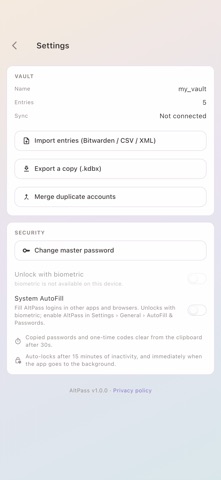 AltPass Screenshot 1 of 4