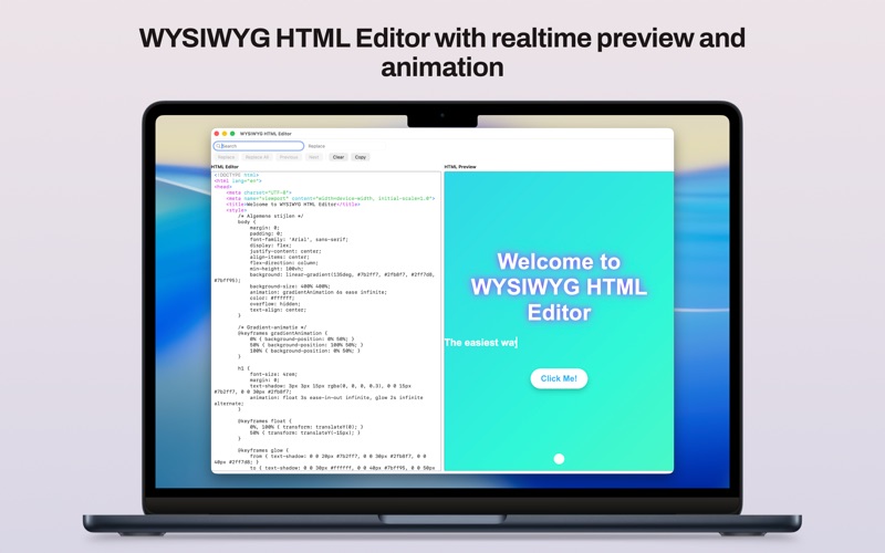 WYSIWYG HTML Editor app screenshot