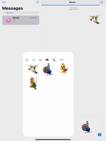 Singing Bird Stickers iPad screenshot