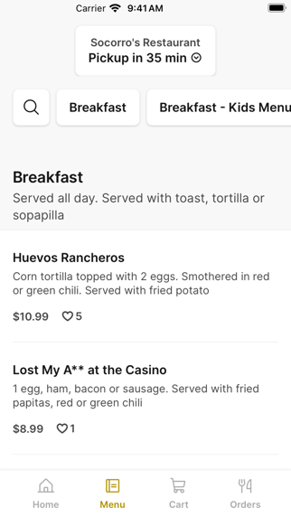 Socorro's Restaurant iPhone screenshot 2 - Food & Drink app