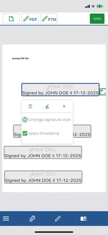 TPsign digital signature screenshot