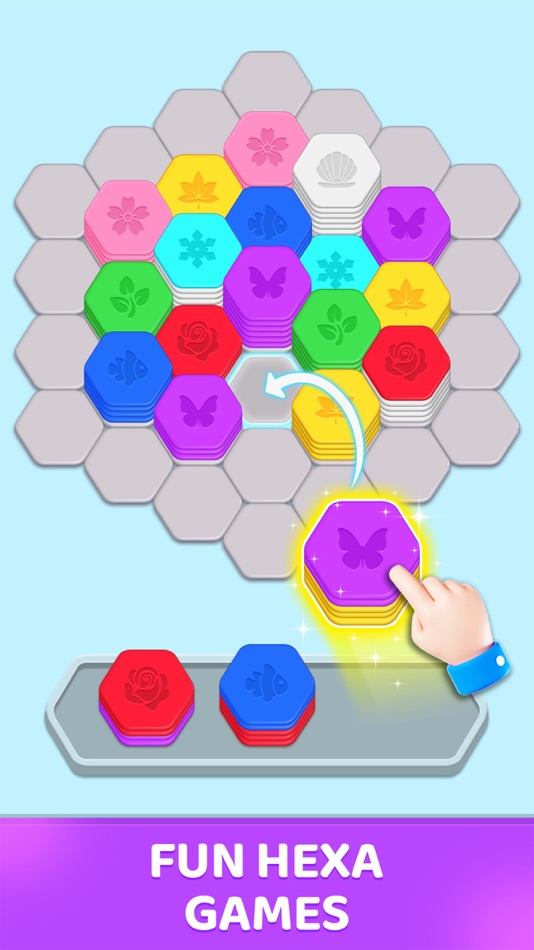 #2. Hexagon Sort: Emoji Match 3d (iOS) 由: Wahab Ahmad