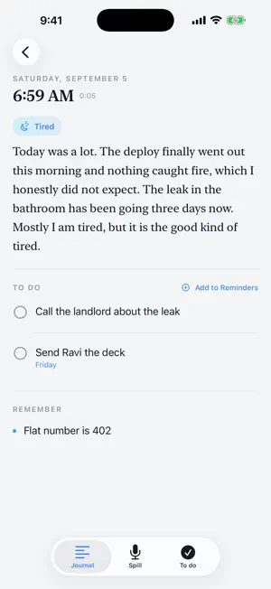 Spillo: Voice Journal & To-Dos screenshot 3